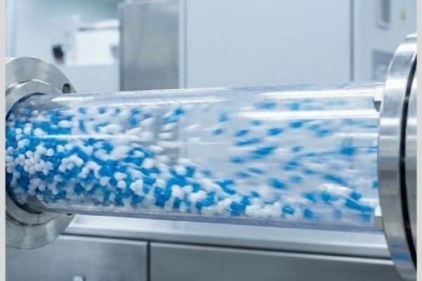 Air conveying of plastic materials